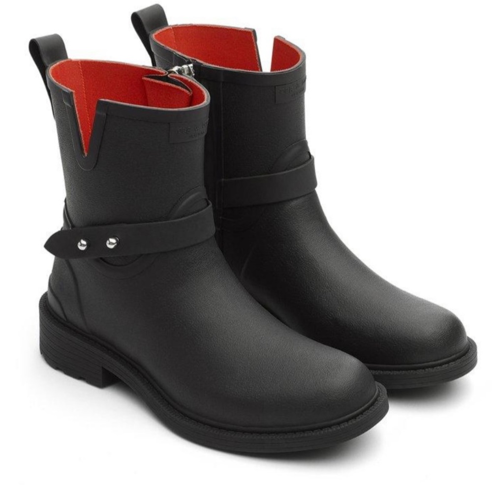 Rag & Bone: Moto Ankle Rain Boot - Rubber
